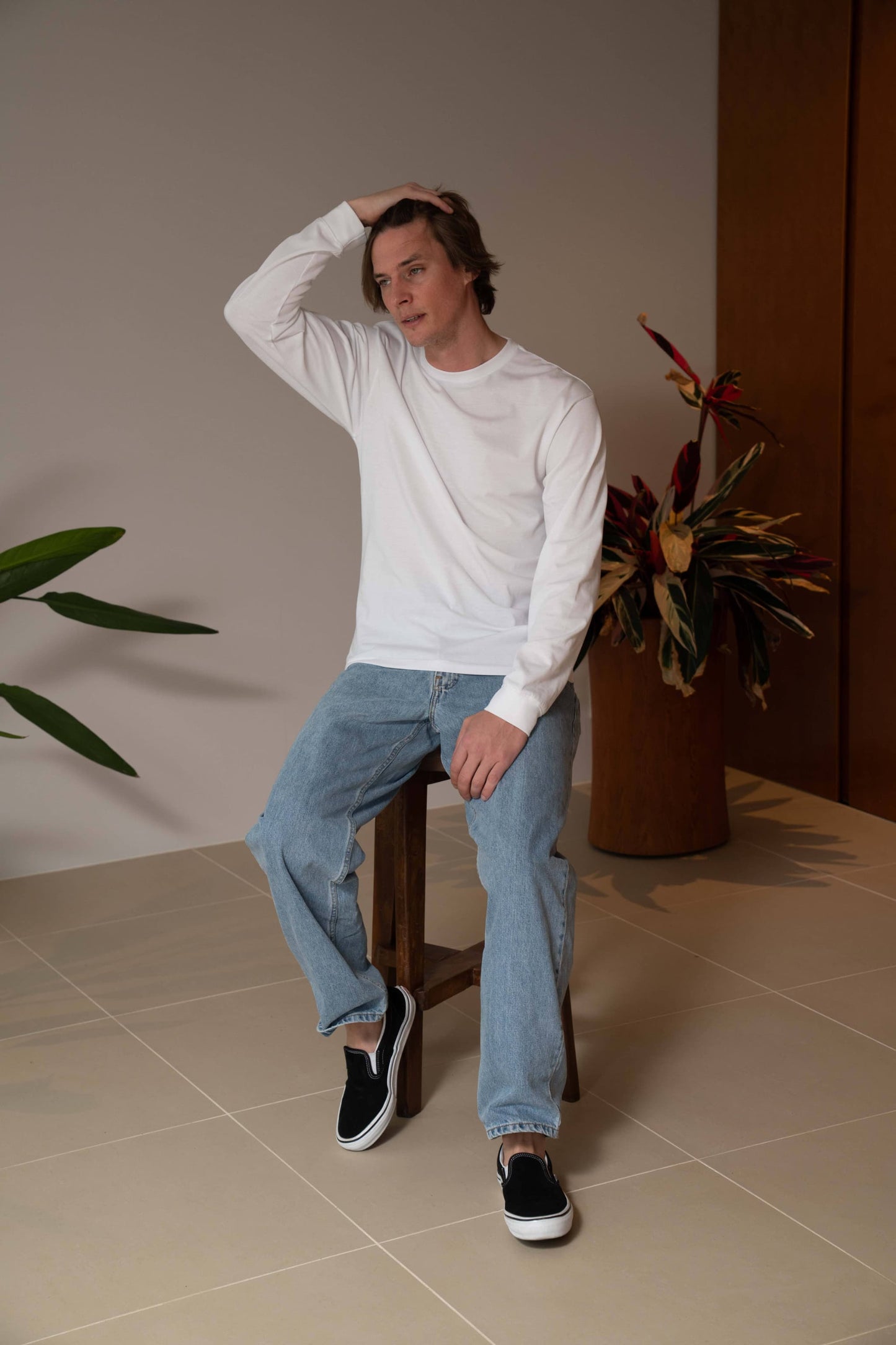 N6 Long sleeve Pocket T-Shirts【WHITE】(N624-002)