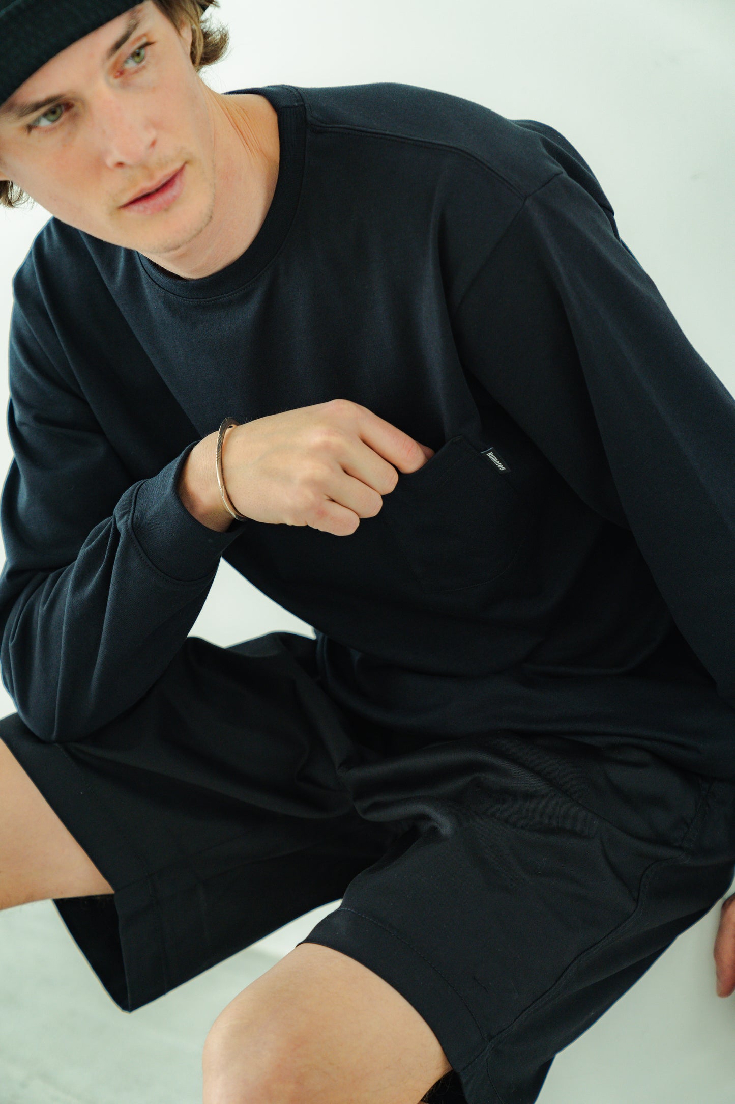 N6 Long sleeve Pocket T-Shirts【BLACK】(N624-002)
