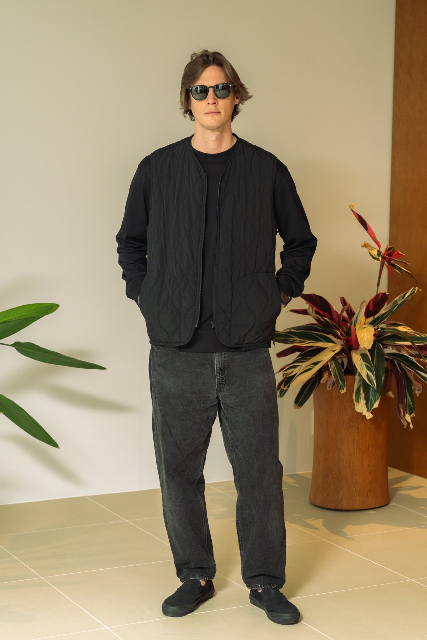 N6 Long sleeve Pocket T-Shirts【BLACK】(N624-002)