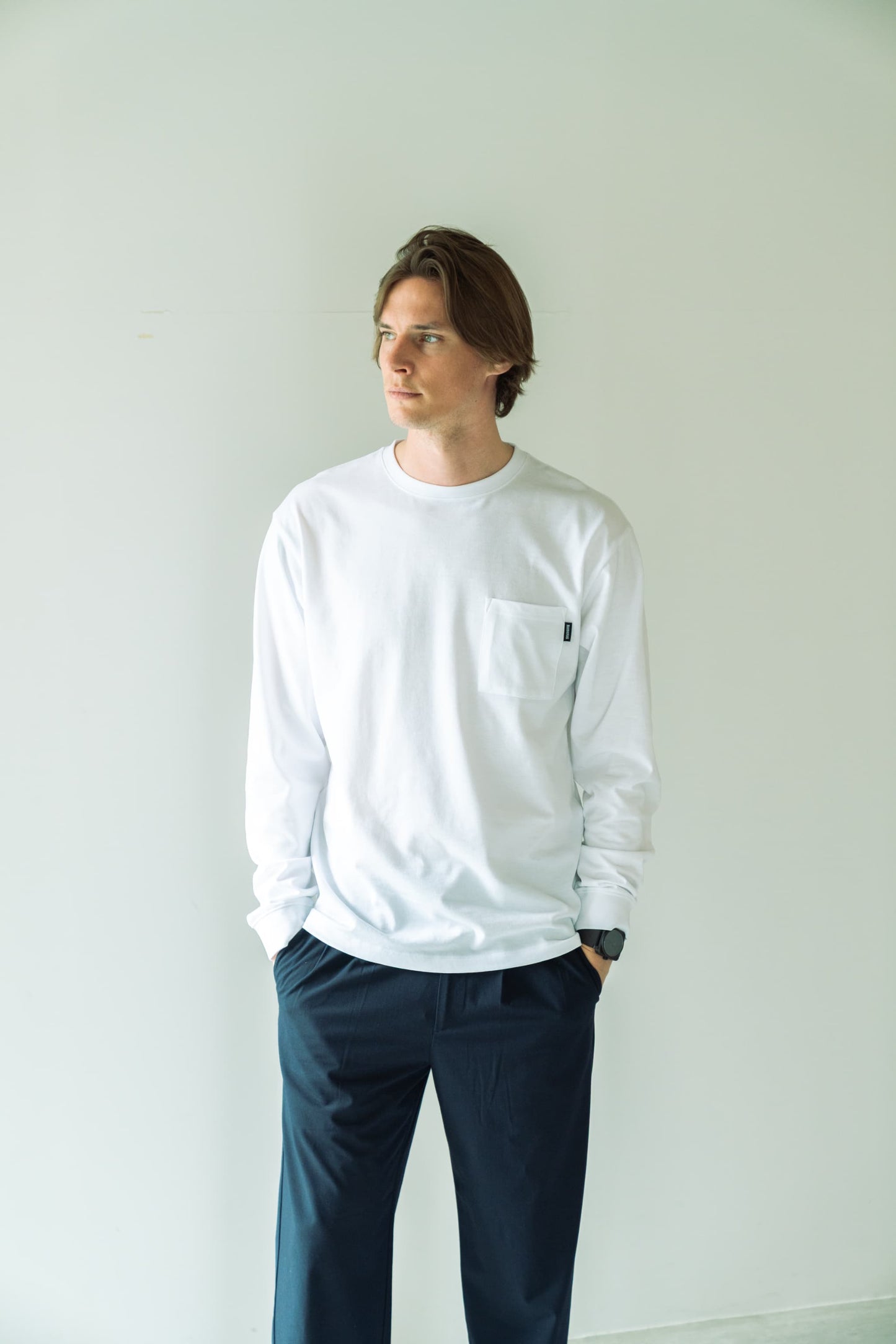 N6 Long sleeve Pocket T-Shirts【WHITE】(N624-002)