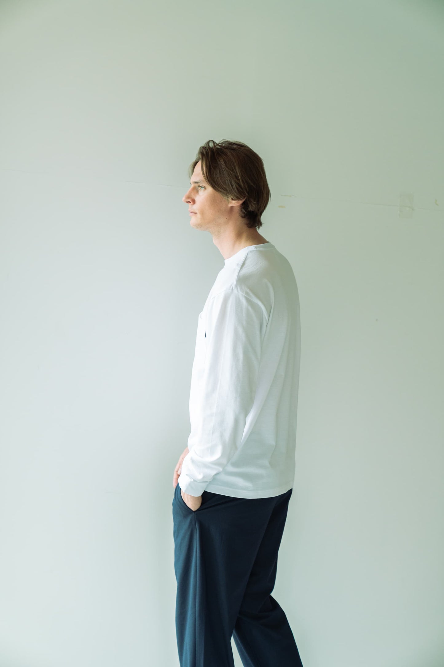 N6 Long sleeve Pocket T-Shirts【WHITE】(N624-002)