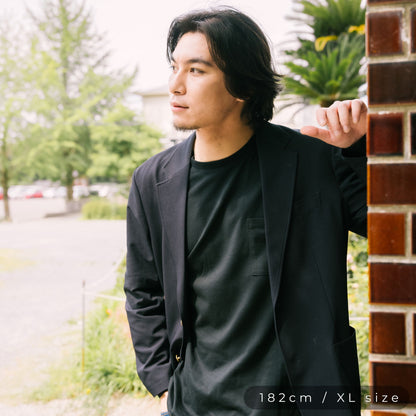 高機能ヘビーウェイトポケットTシャツ【長袖】【BLACK】