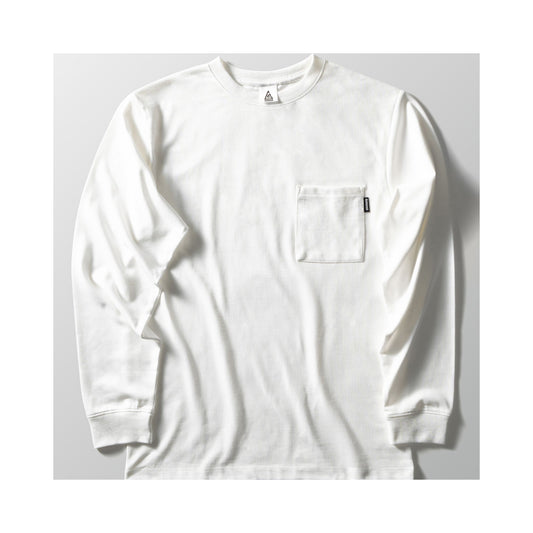 高機能ヘビーウェイトポケットTシャツ【長袖】【WHITE】