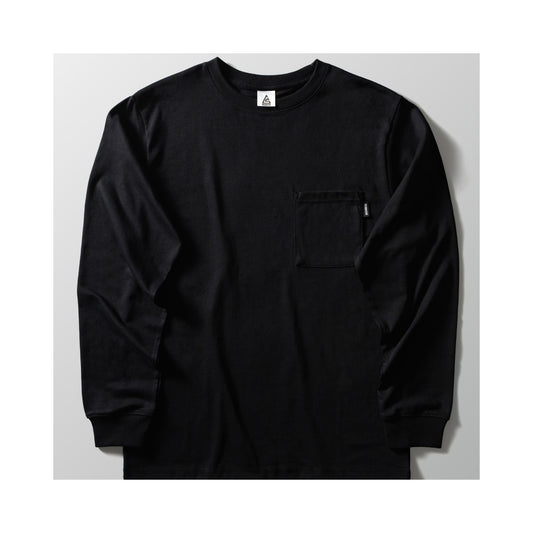 高機能ヘビーウェイトポケットTシャツ【長袖】【BLACK】