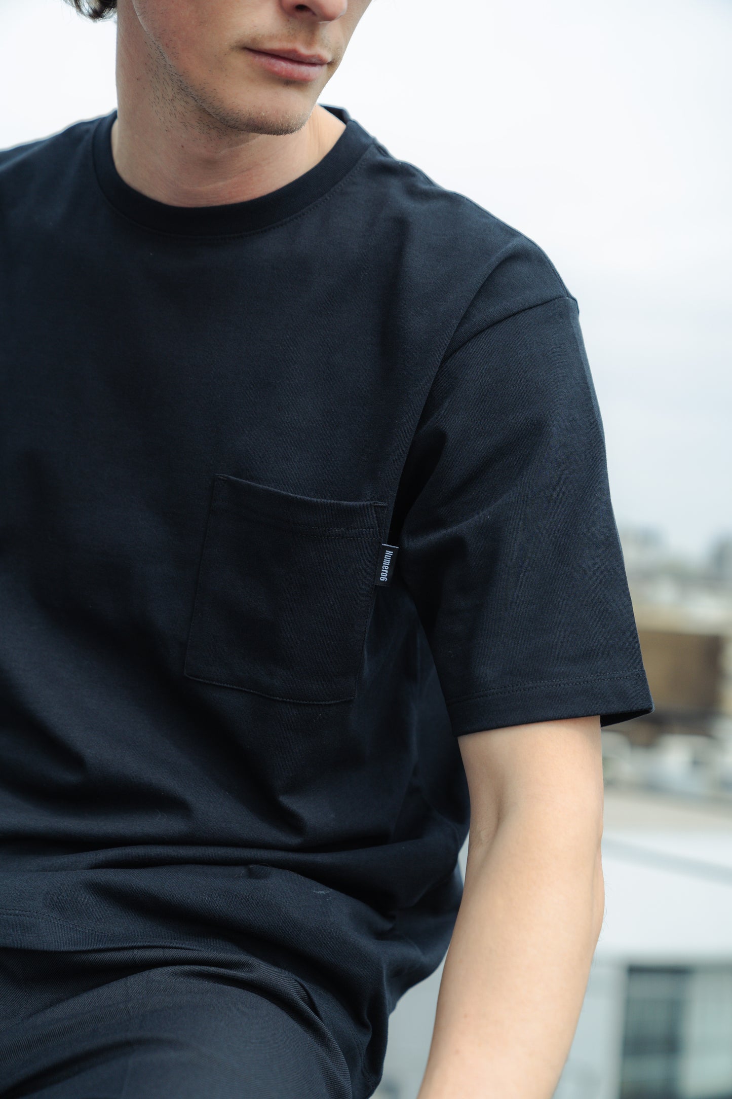 N6 Half sleeve Pocket T-Shirts【BLACK】(N624-001)