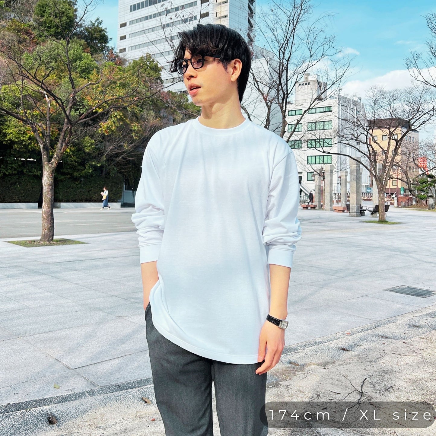 高機能ヘビーウェイトTシャツ【長袖】【WHITE】