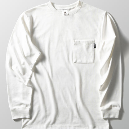 高機能ヘビーウェイトポケットTシャツ【長袖】【WHITE】