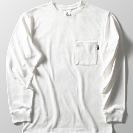 高機能ヘビーウェイトポケットTシャツ【長袖】【WHITE】