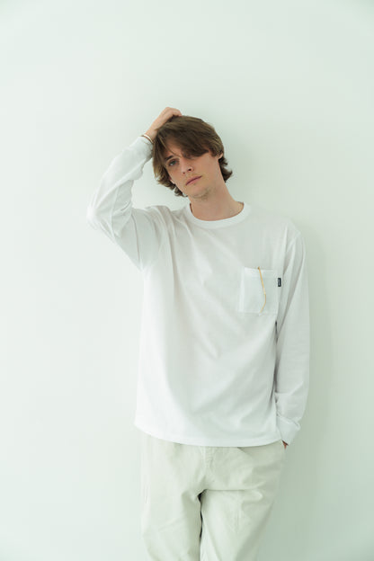 N6 Long sleeve Pocket T-Shirts【WHITE】(N624-002)