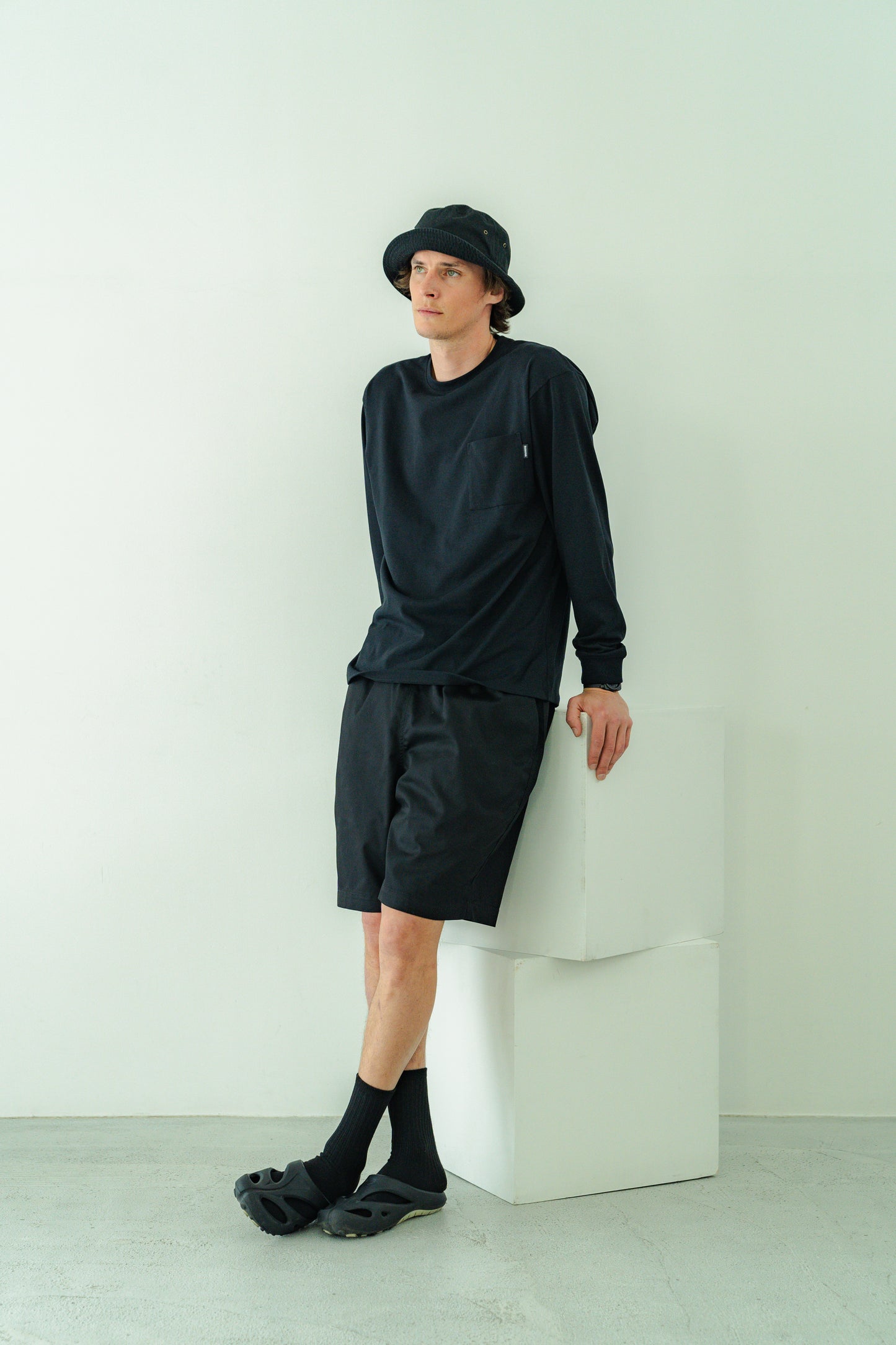 N6 Long sleeve Pocket T-Shirts【BLACK】(N624-002)