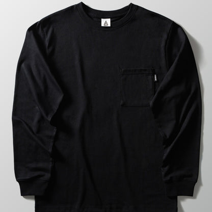 高機能ヘビーウェイトポケットTシャツ【長袖】【BLACK】