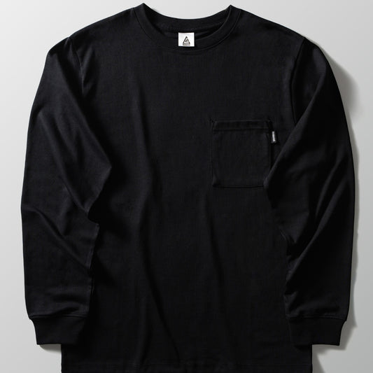 高機能ヘビーウェイトポケットTシャツ【長袖】【BLACK】