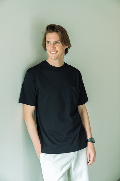 N6 Half sleeve Pocket T-Shirts【BLACK】(N624-001)