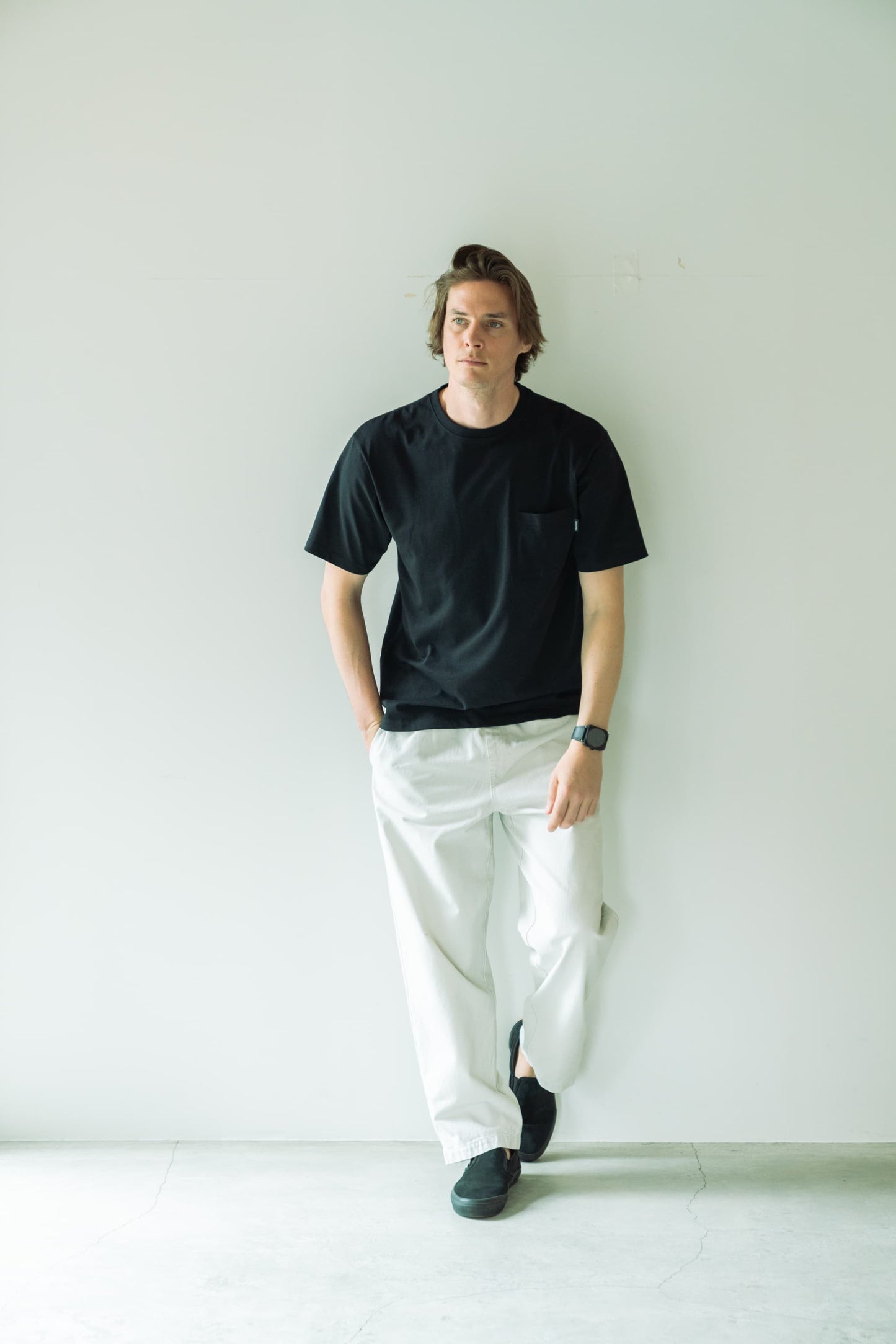 N6 Half sleeve Pocket T-Shirts【BLACK】(N624-001)